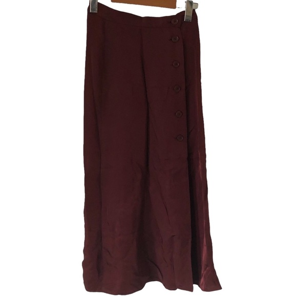 WILFRED Red Midi button-down Slit Skirt - Picture 4 of 17